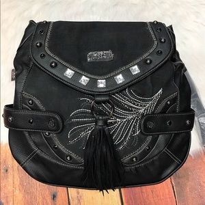 Miss Me Black Shoulder Hobo Bag